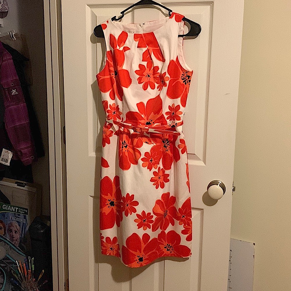 London Times Sleeveless Floral Sheath Dress